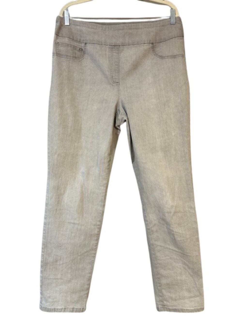 Ruby Rd Light Gray Stretch Jeggings Pull-On Pants Slim Fit